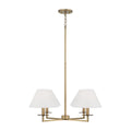 Aged Brass Four Light Fabric Shade Chandelier view 1