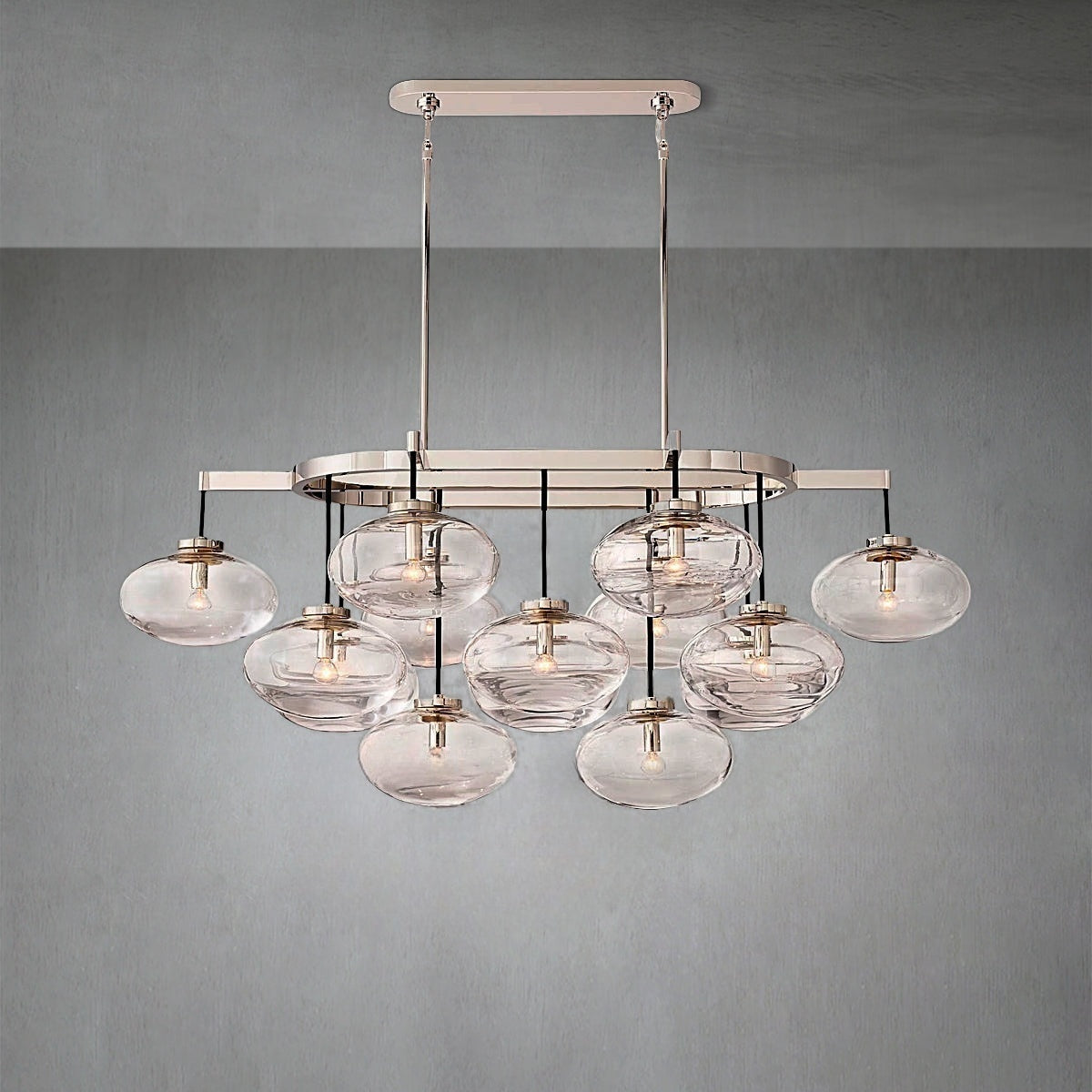 Cabfz Clear Glass Linear Chandelier 54"