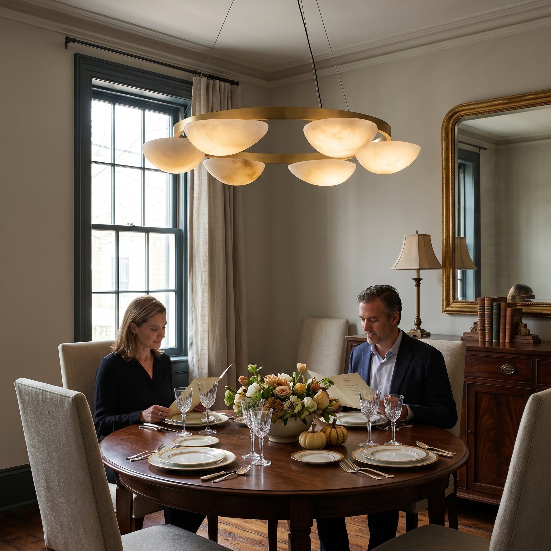 Crown Alabaster Chandelier