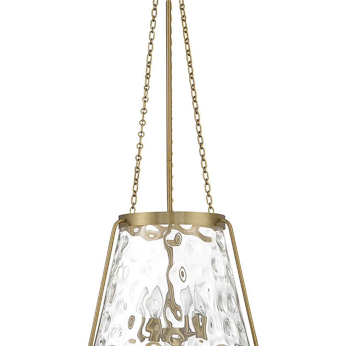 Warm Brass Clear Glass Lantern Pendant clean detail view