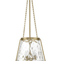 Warm Brass Clear Glass Lantern Pendant clean detail view
