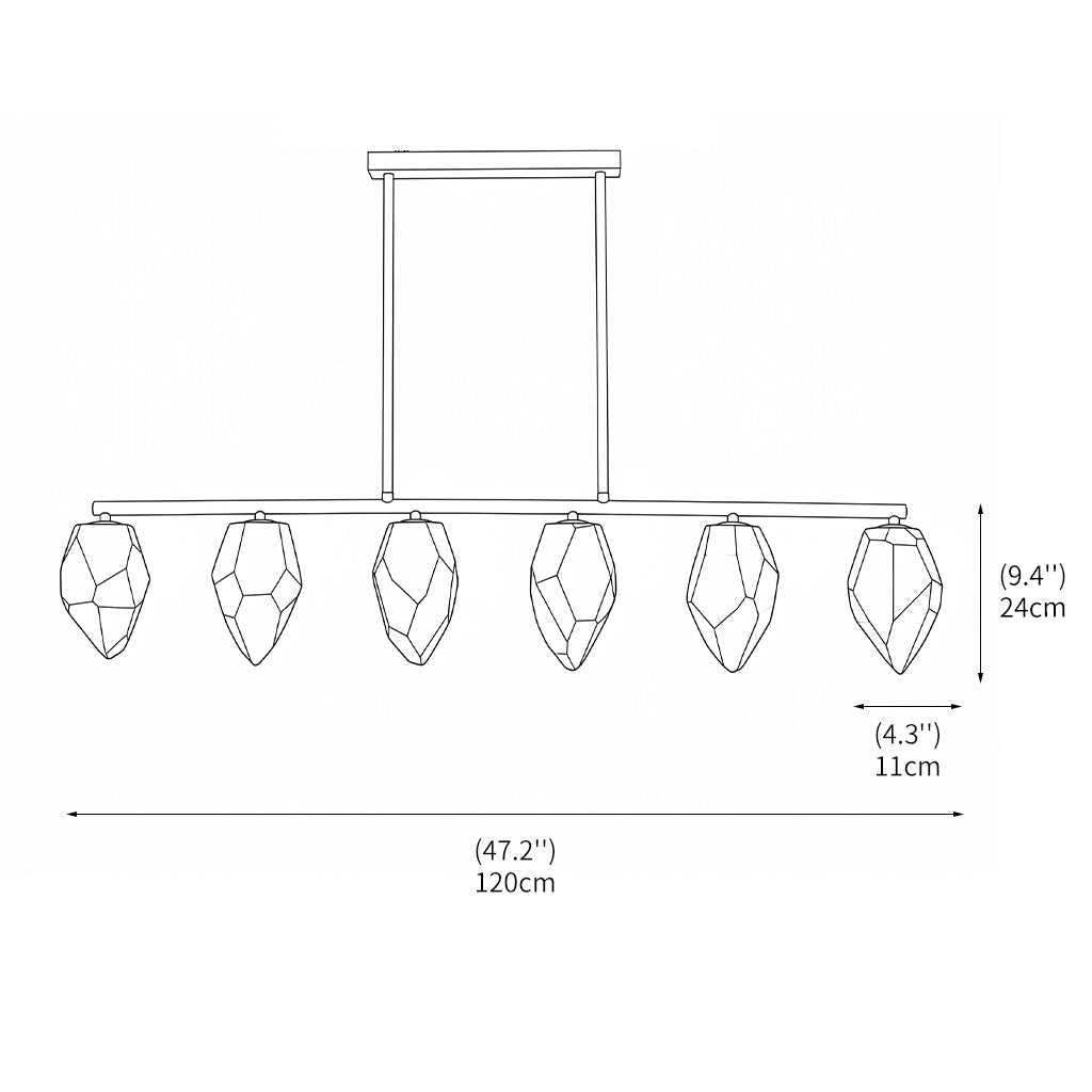 Alabaster Ore Linear Chandelier