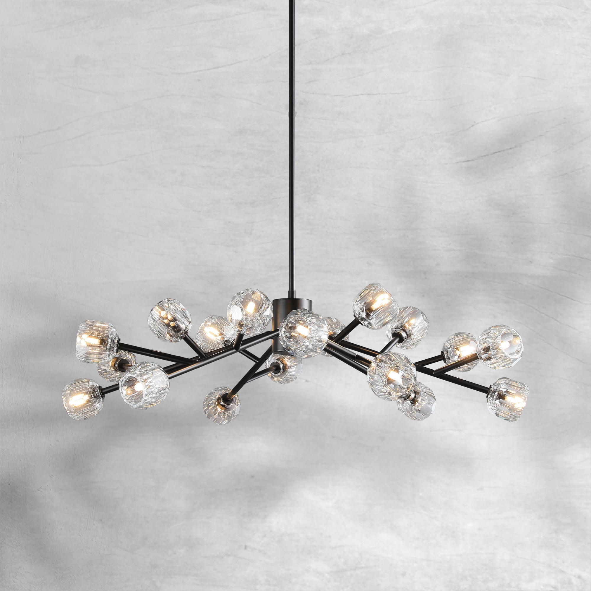 Billfz De Crystal Glass Round Chandelier 24"36"48"60"72"