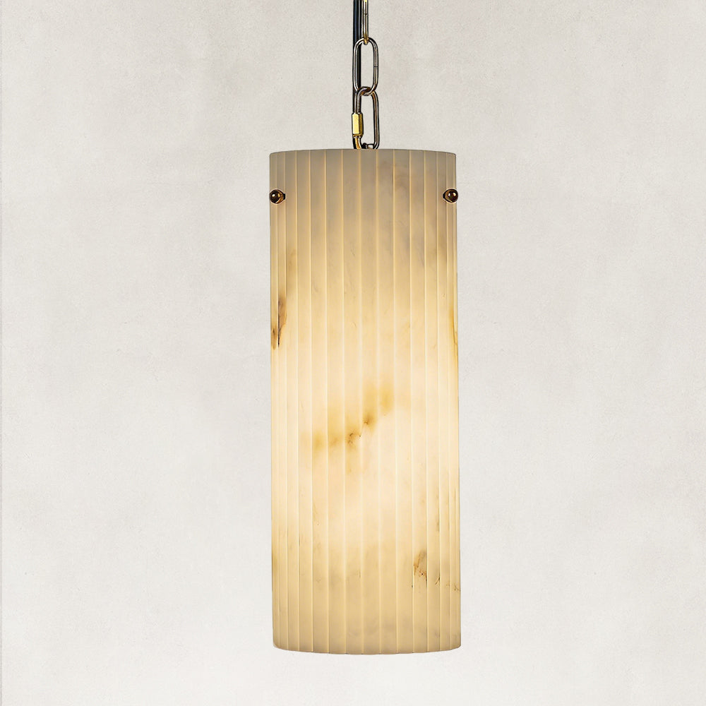 Modern Fluted Resin Cylinder Pendant 5“D