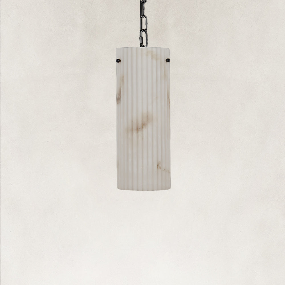 Modern Fluted Resin Cylinder Pendant 5“D