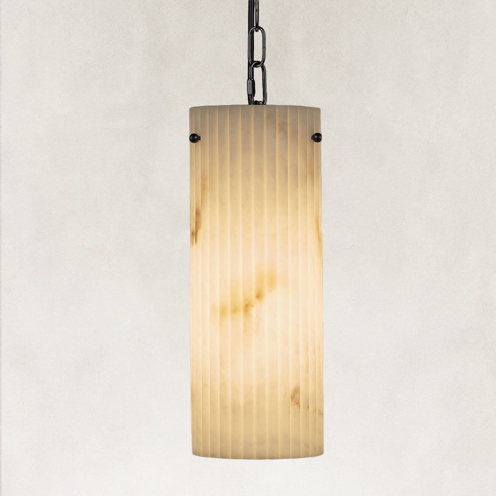 Modern Fluted Resin Cylinder Pendant 5“D