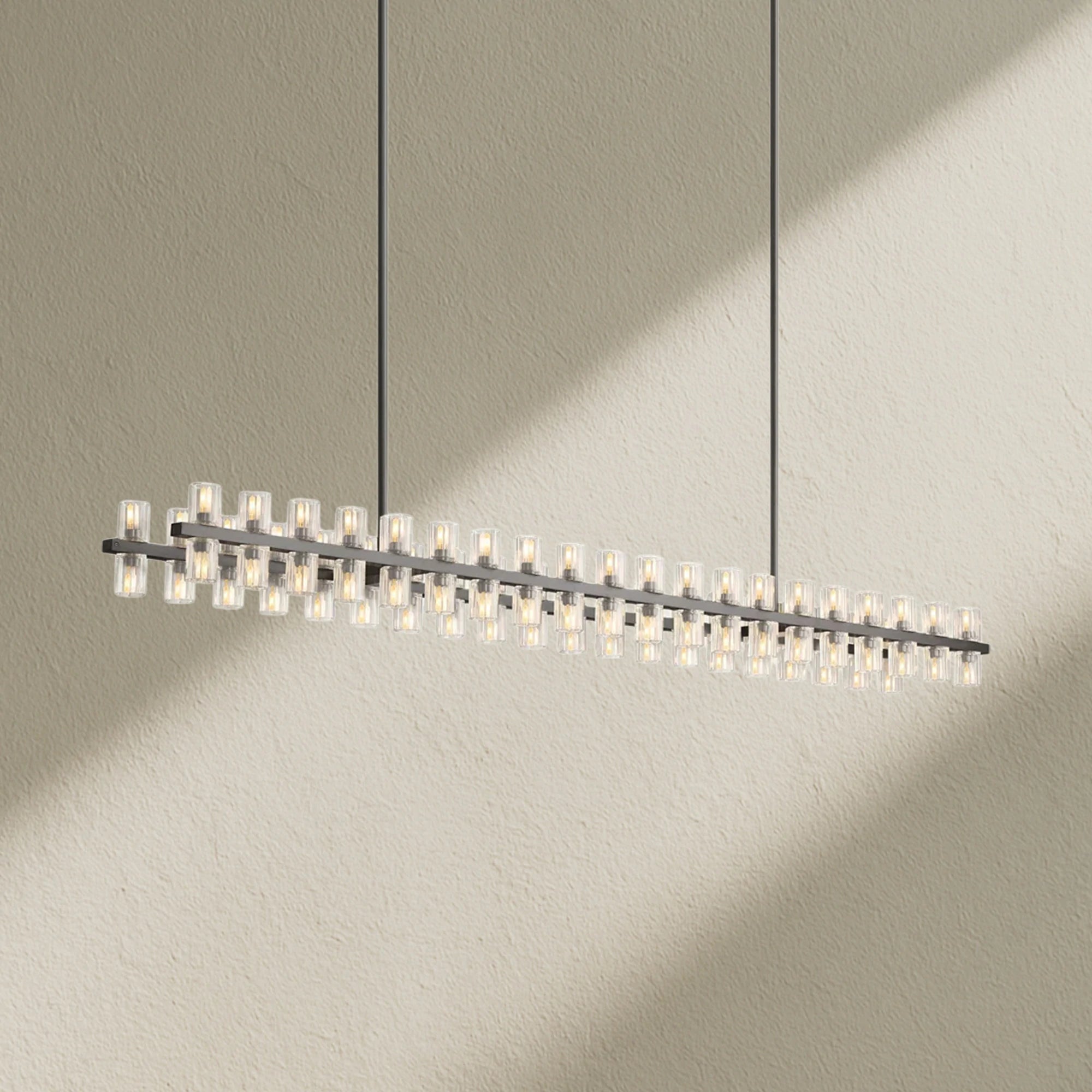 Arcfz Crystal Rectangular Chandelier 72"