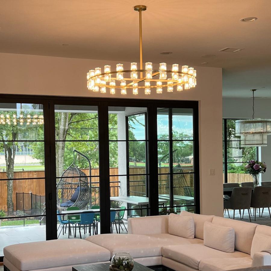 Arcachen Crystal Round Chandelier 48"