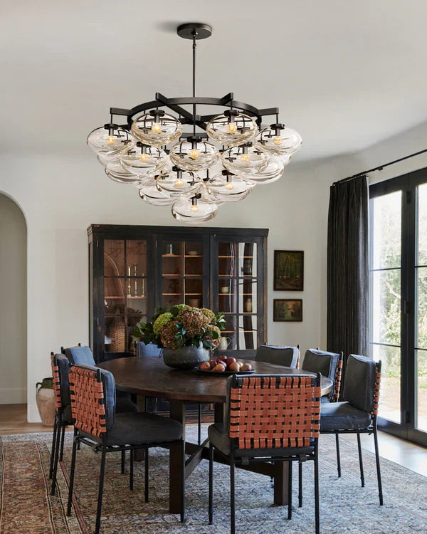 Cabfz Clear Glass Round Chandelier 60"