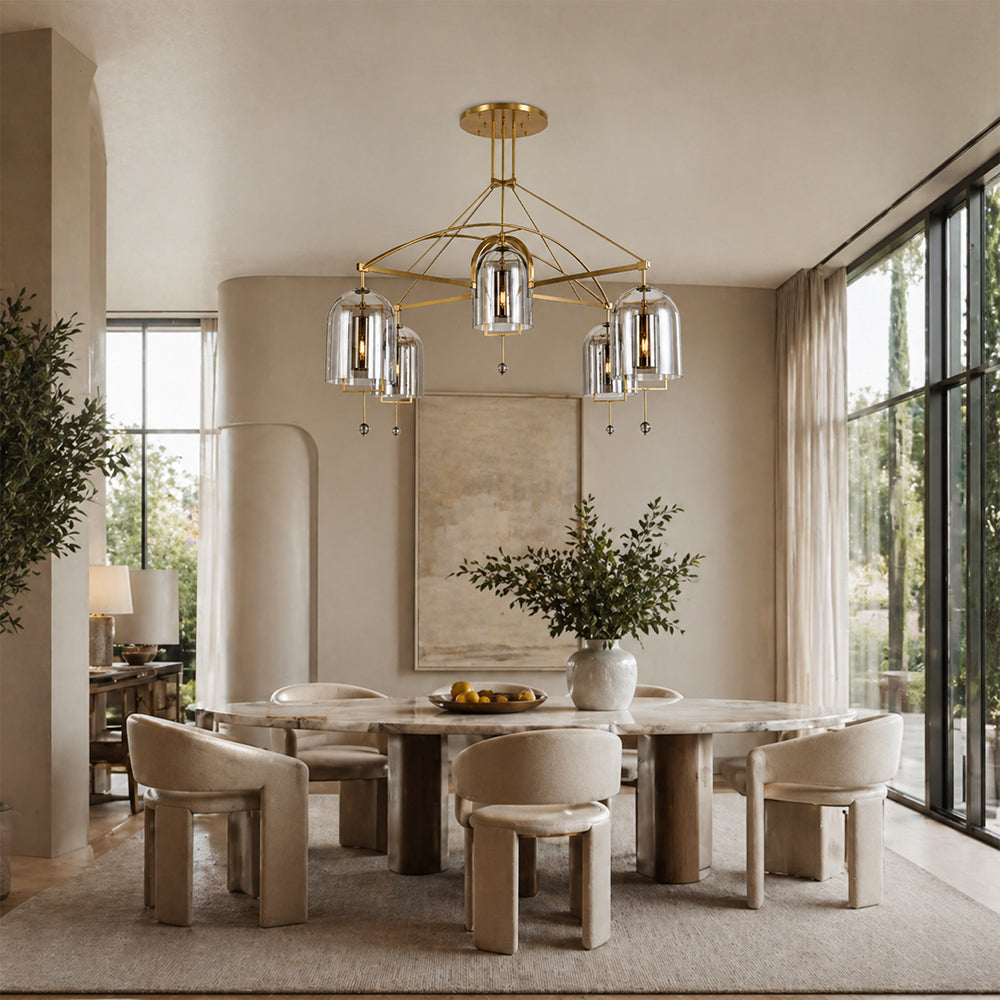 Noelle Large Round Smoke Glass Chandelier