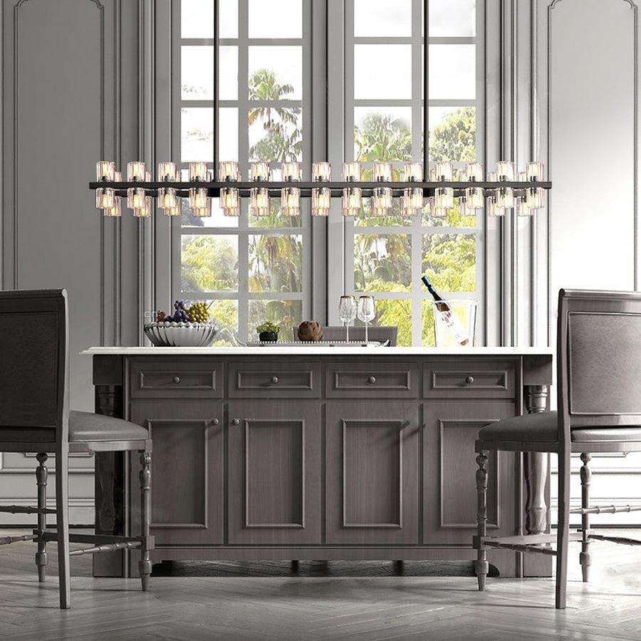 Arcachen Crystal Rectangular Chandelier 72"