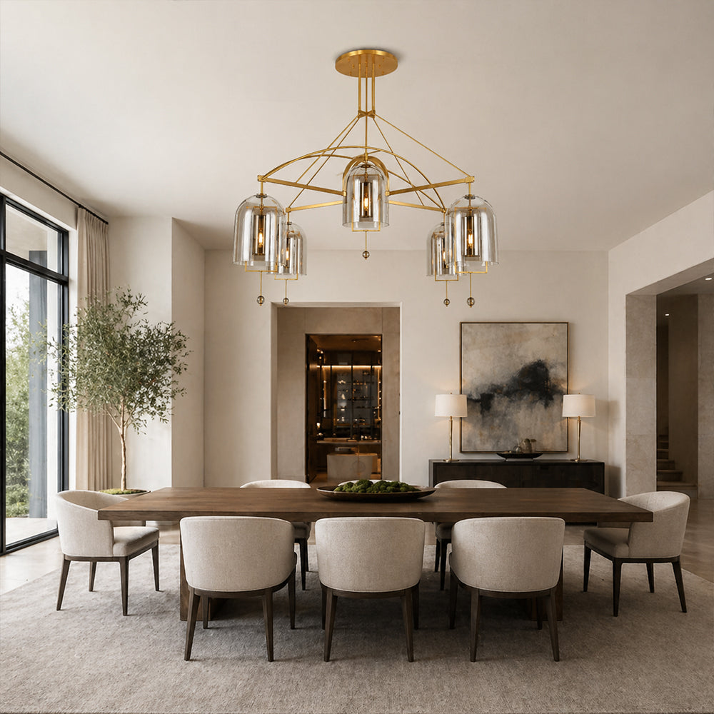 Noelle Large Round Smoke Glass Chandelier