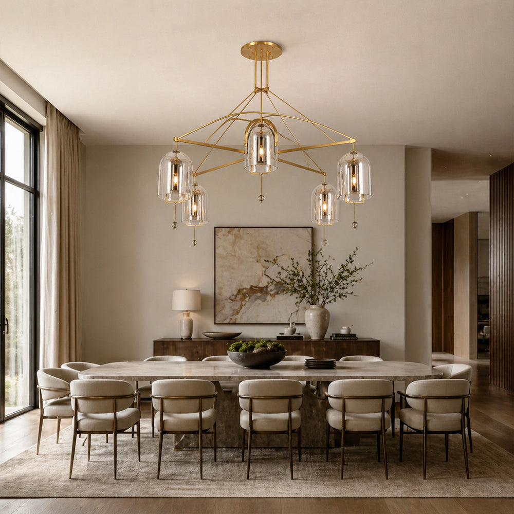 Noelle Large Round Smoke Glass Chandelier