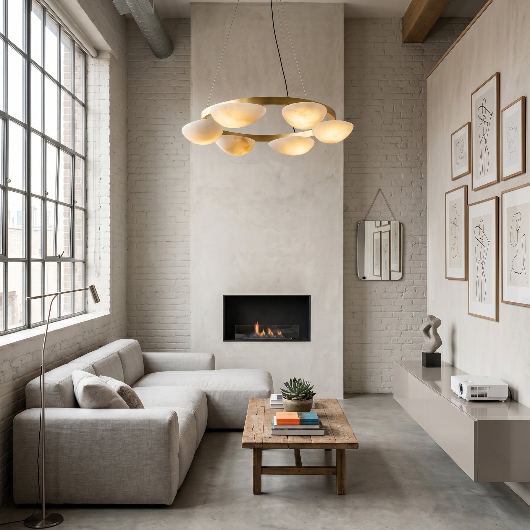 Crown Alabaster Chandelier