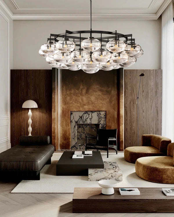 Cabfz Clear Glass Round Chandelier 60"