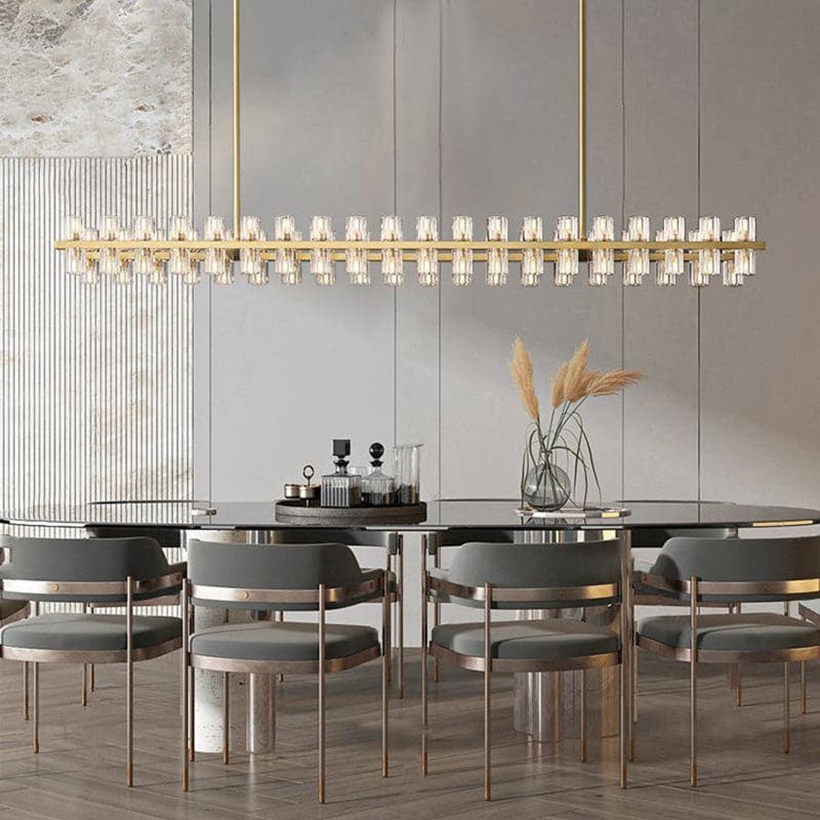 Arcachen Crystal Rectangular Chandelier 72"
