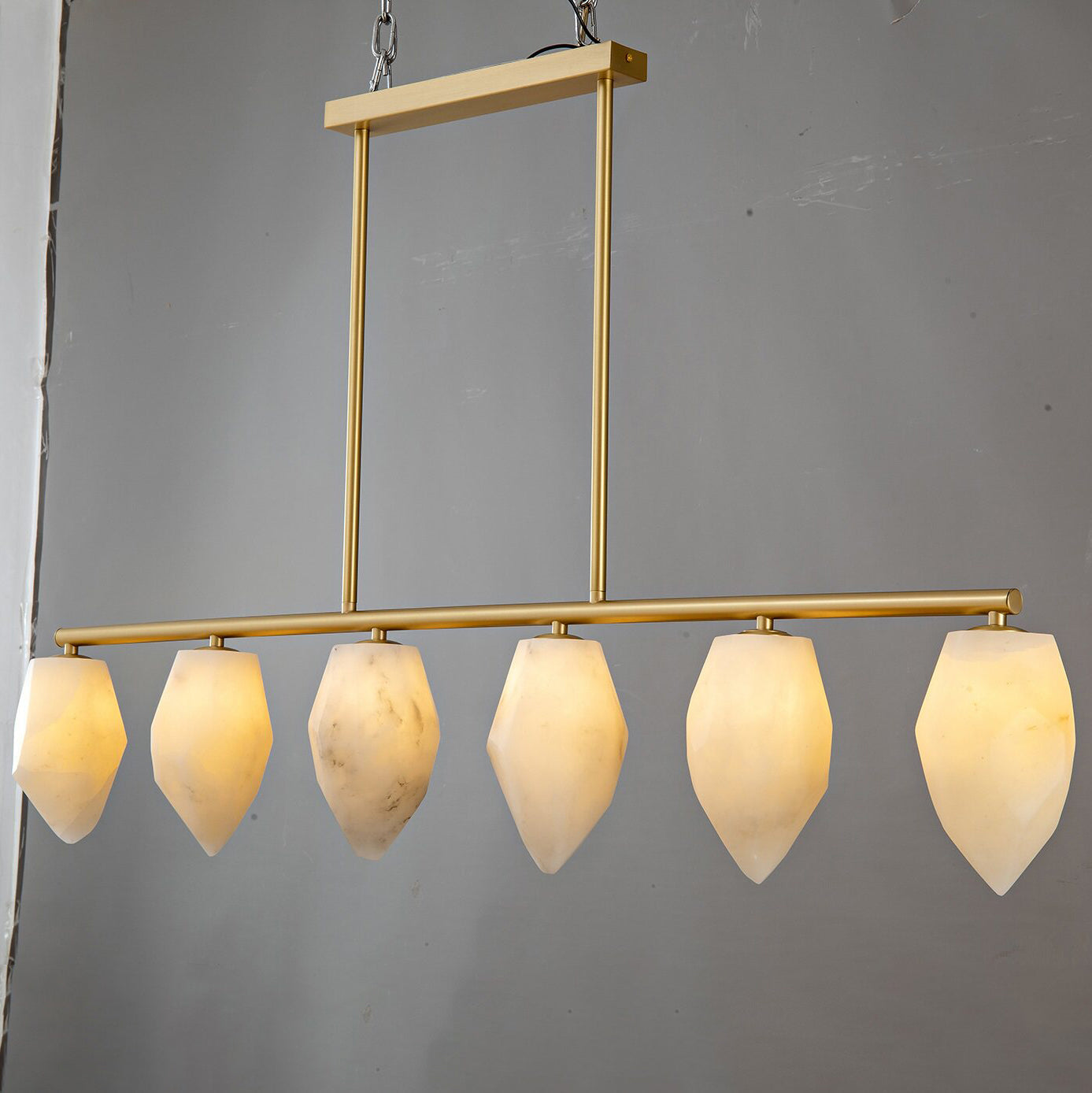Alabaster Ore Linear Chandelier