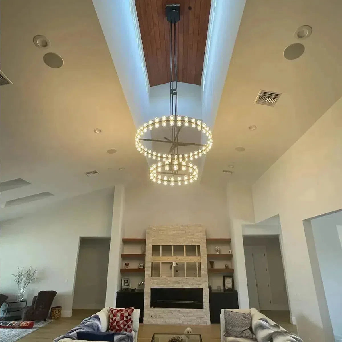 Arcachen Crystal 2-Tier Round Chandelier 60"