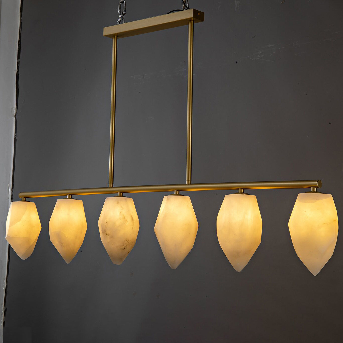 Alabaster Ore Linear Chandelier