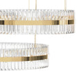 5-Ring Crystal Chandelier in Gold Finish-Joyfuzzy