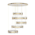 5-Ring Crystal Chandelier in Gold Finish-Joyfuzzy