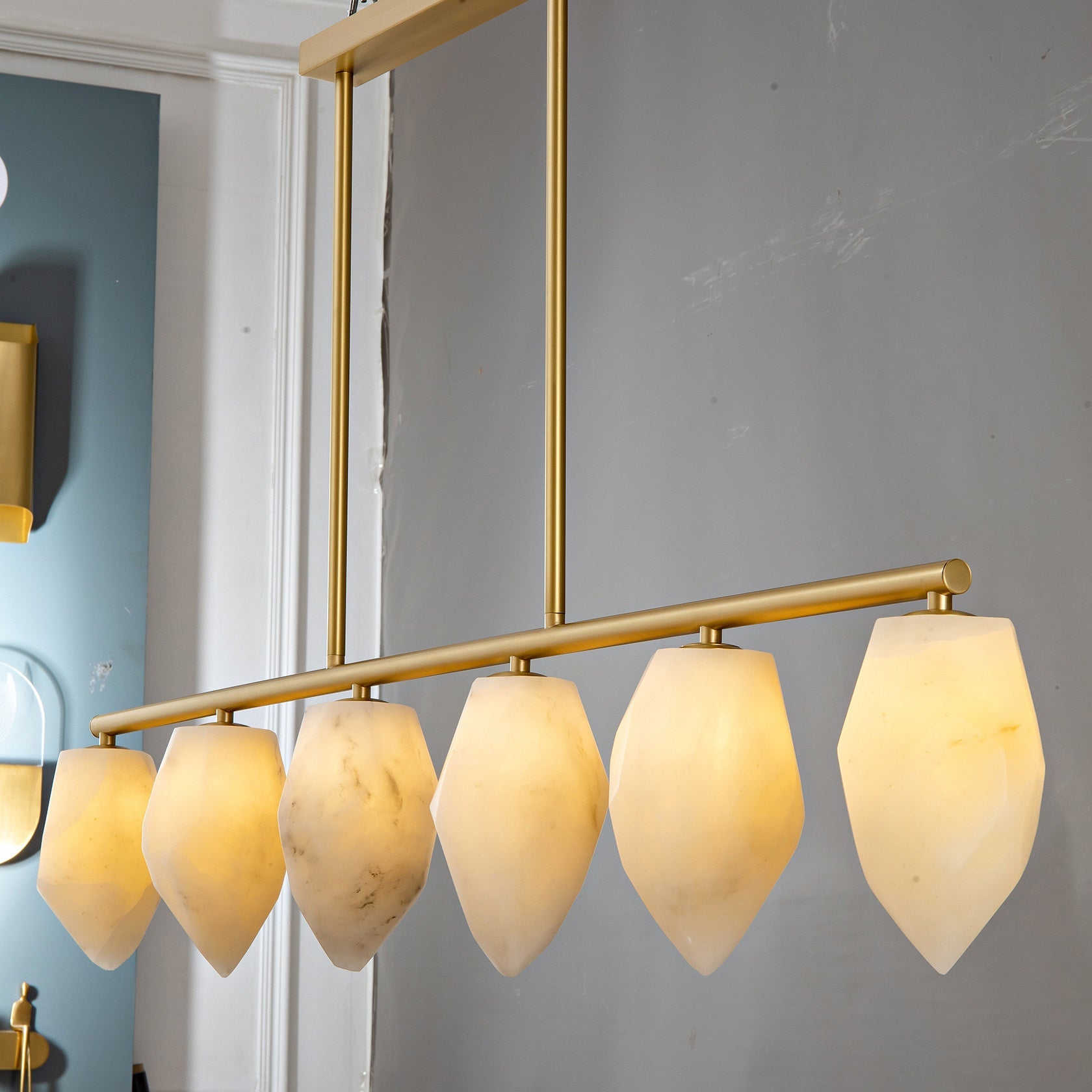Alabaster Ore Linear Chandelier