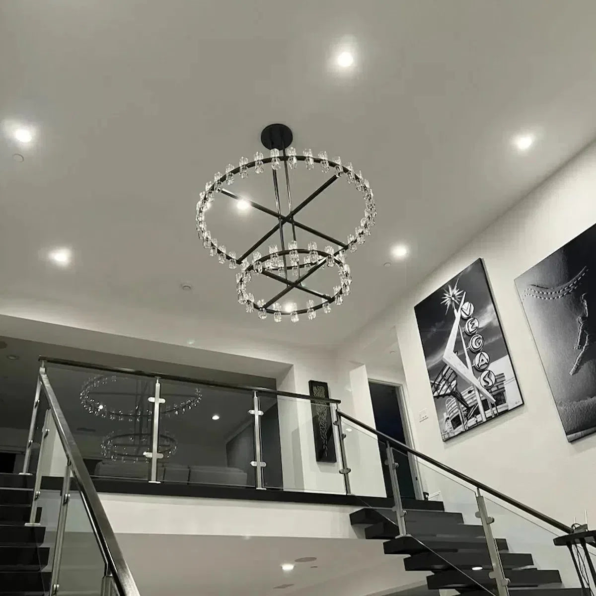 Arcachen Crystal 2-Tier Round Chandelier 60"