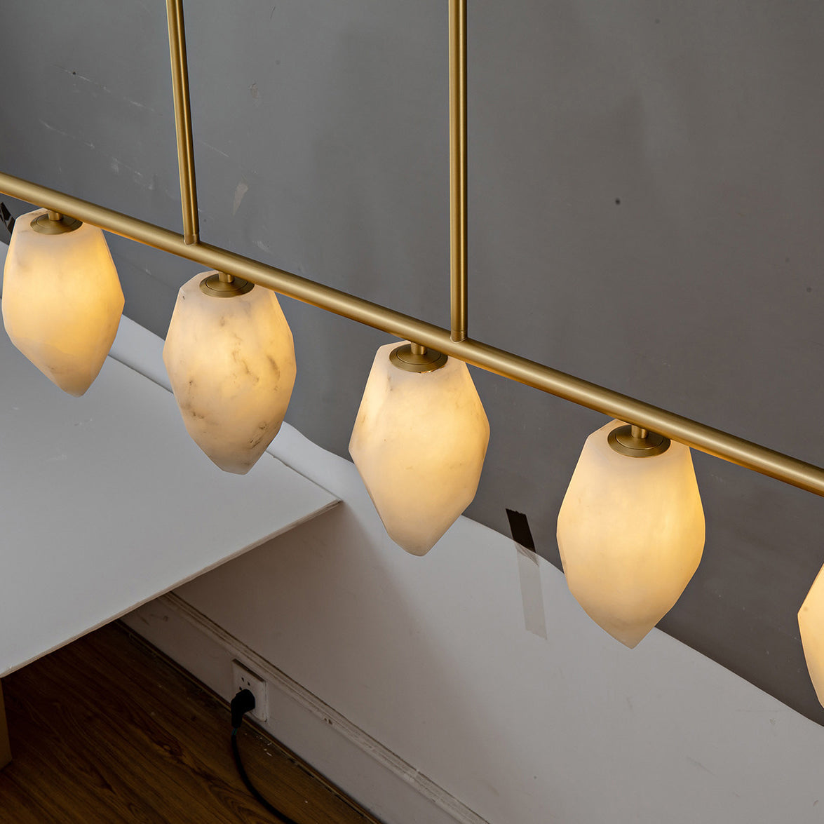 Alabaster Ore Linear Chandelier