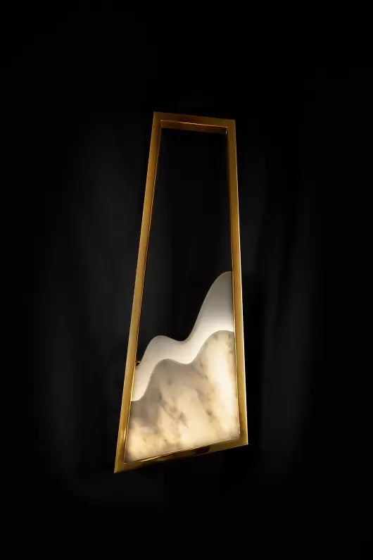 Modern Light Luxury Alabaster Chandelier in Gold Finish-Joyfuzzy