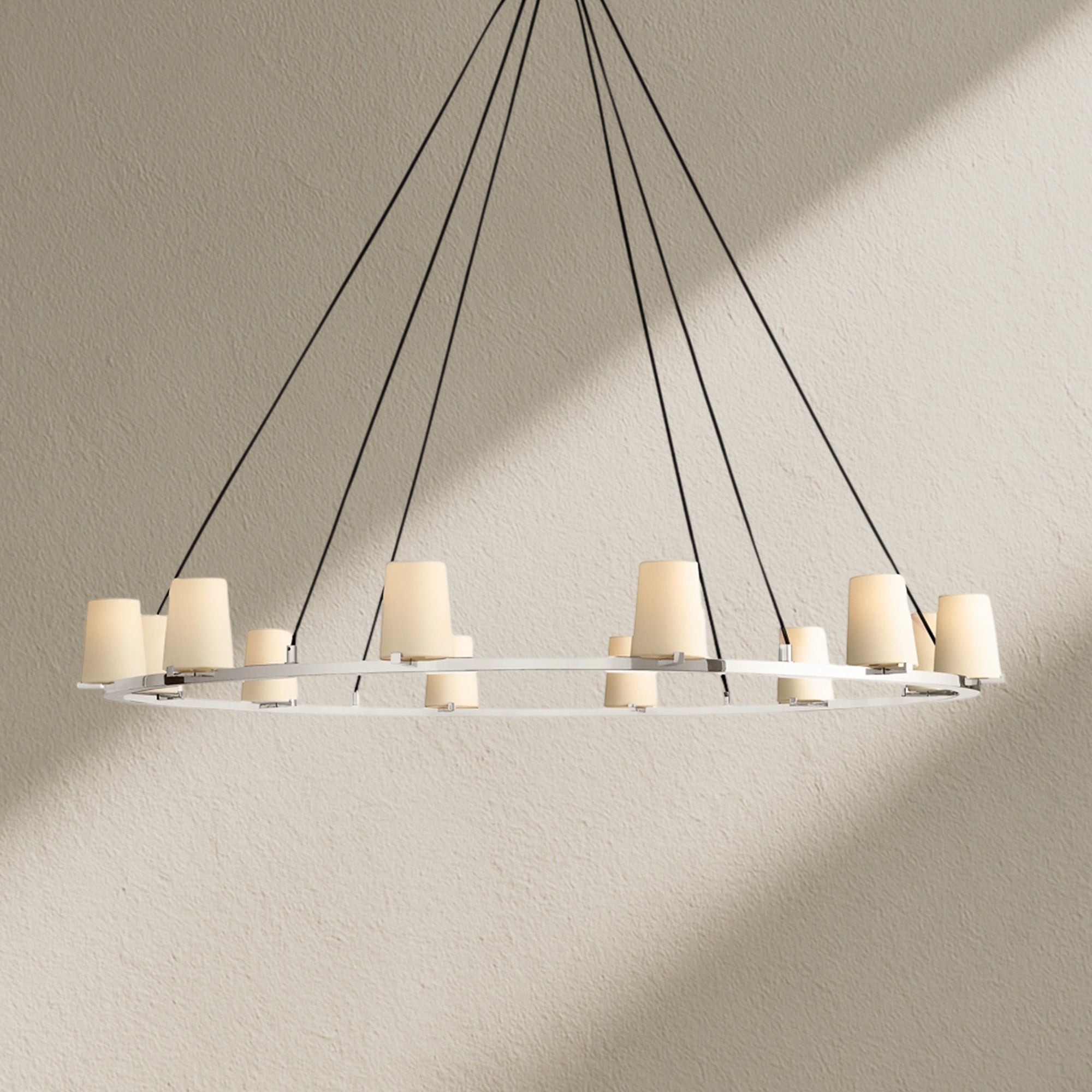 PAFZ Fabric Shade Round Chandelier 36" 48" 60"