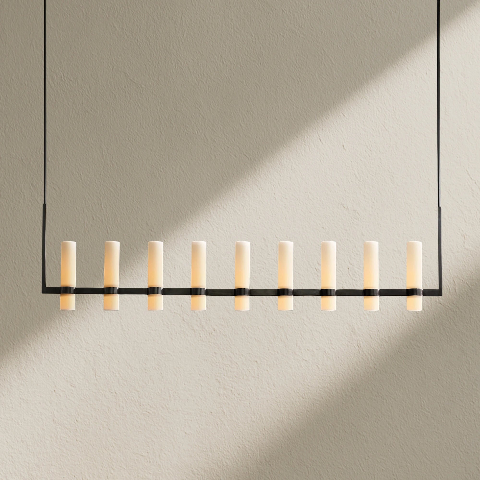 Ravfz Linear Milk Glass Chandelier