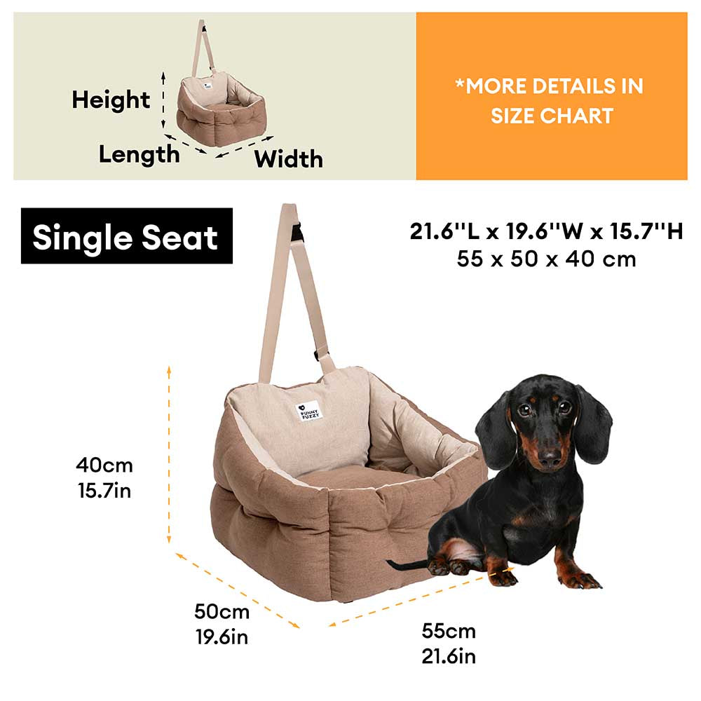 Travel Protection Booster Waterproof Elevated & Thickened Dog Car Seat Bed