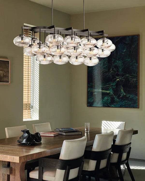 Cabfz Clear Glass Linear Chandelier 54"