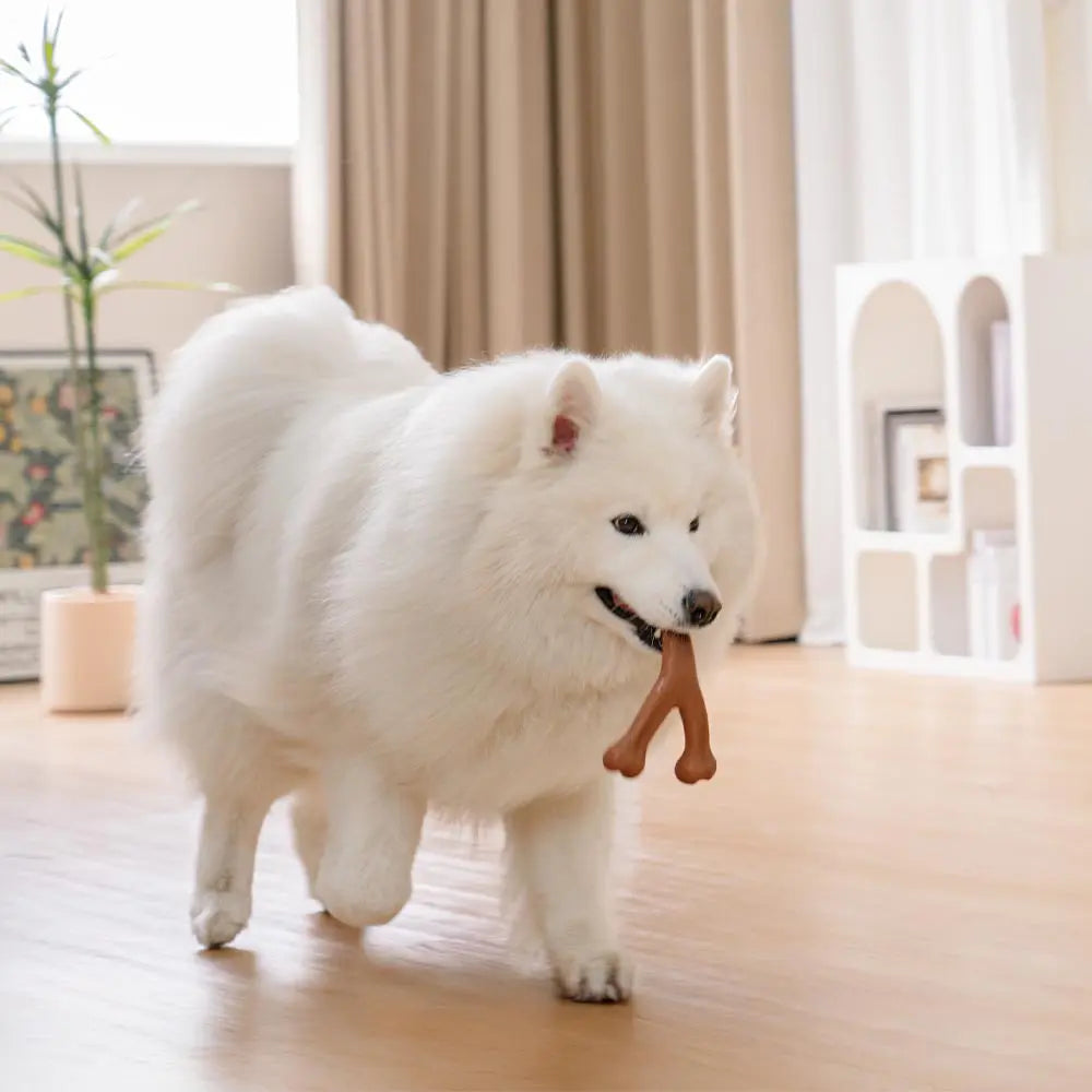 Teething Bones Dog Chew Toy - Bacon-Flavored