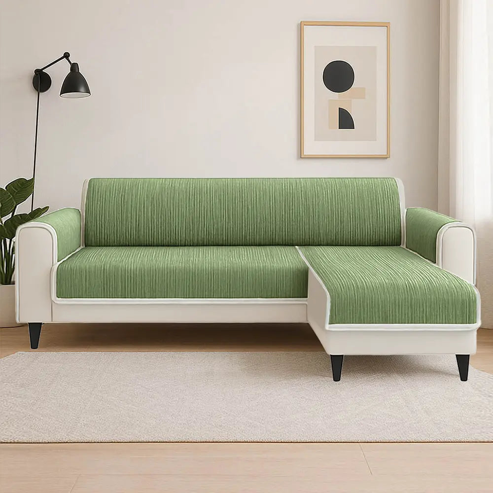 All-Season Anti-Slip Striped Pet Rug Furniture Protector with Armrest Couch Cover - Keep Still