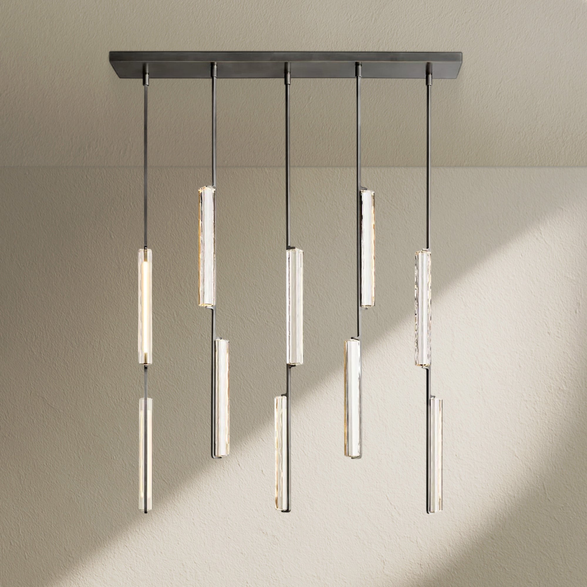 Aufz Crystal Linear Chandelier 54"