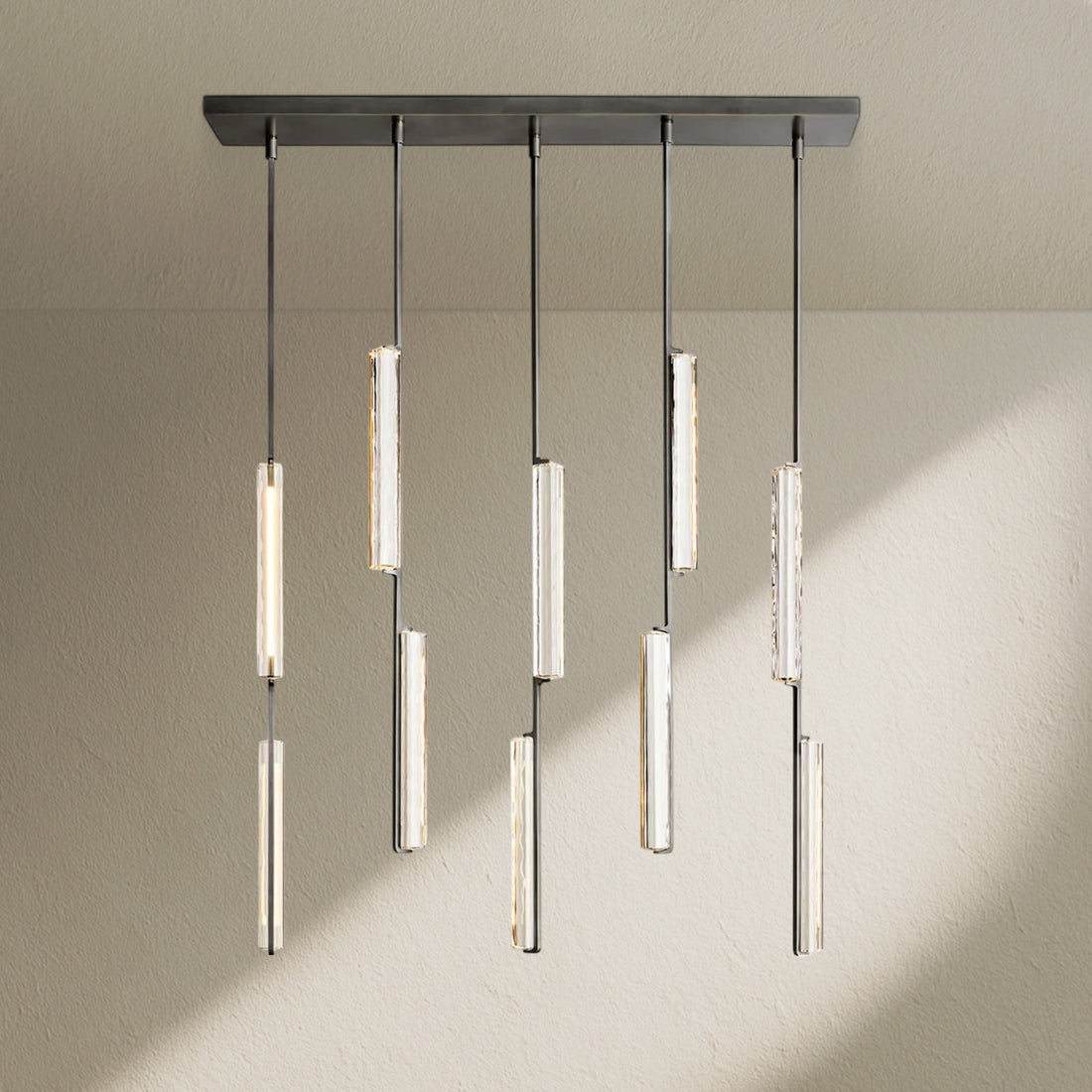 Aufz Crystal Linear Chandelier 54"