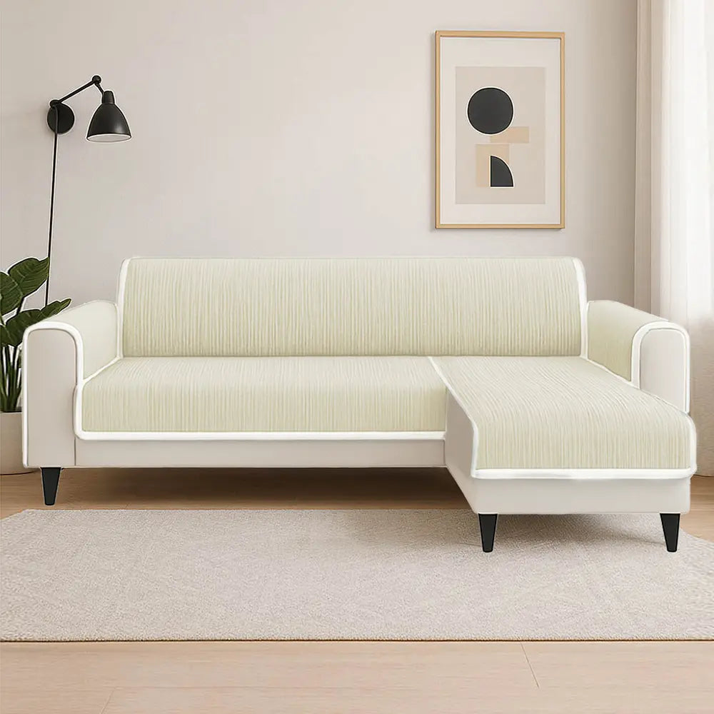 All-Season Anti-Slip Striped Pet Rug Furniture Protector with Armrest Couch Cover - Keep Still