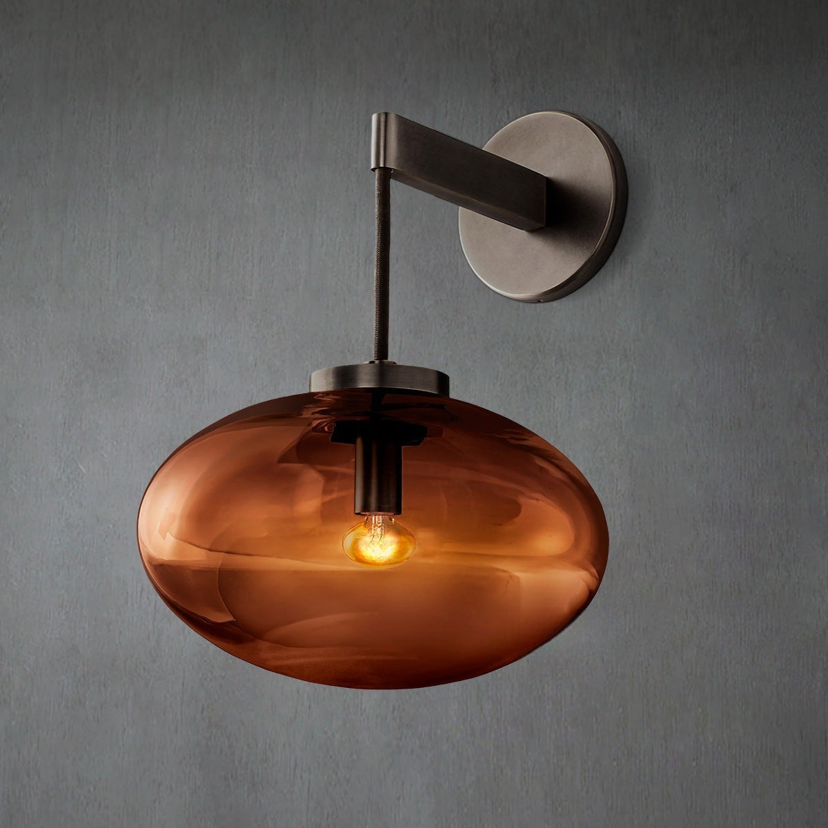 Cabfz Smoke Glass Wall Sconce