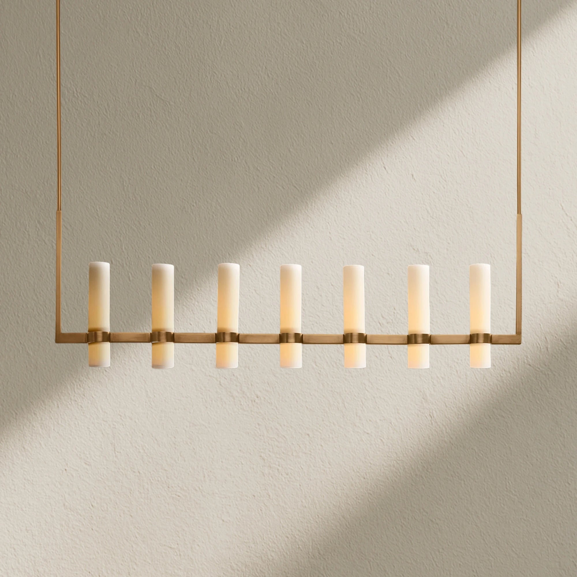 Lavefz Linear Milk Glass Chandelier