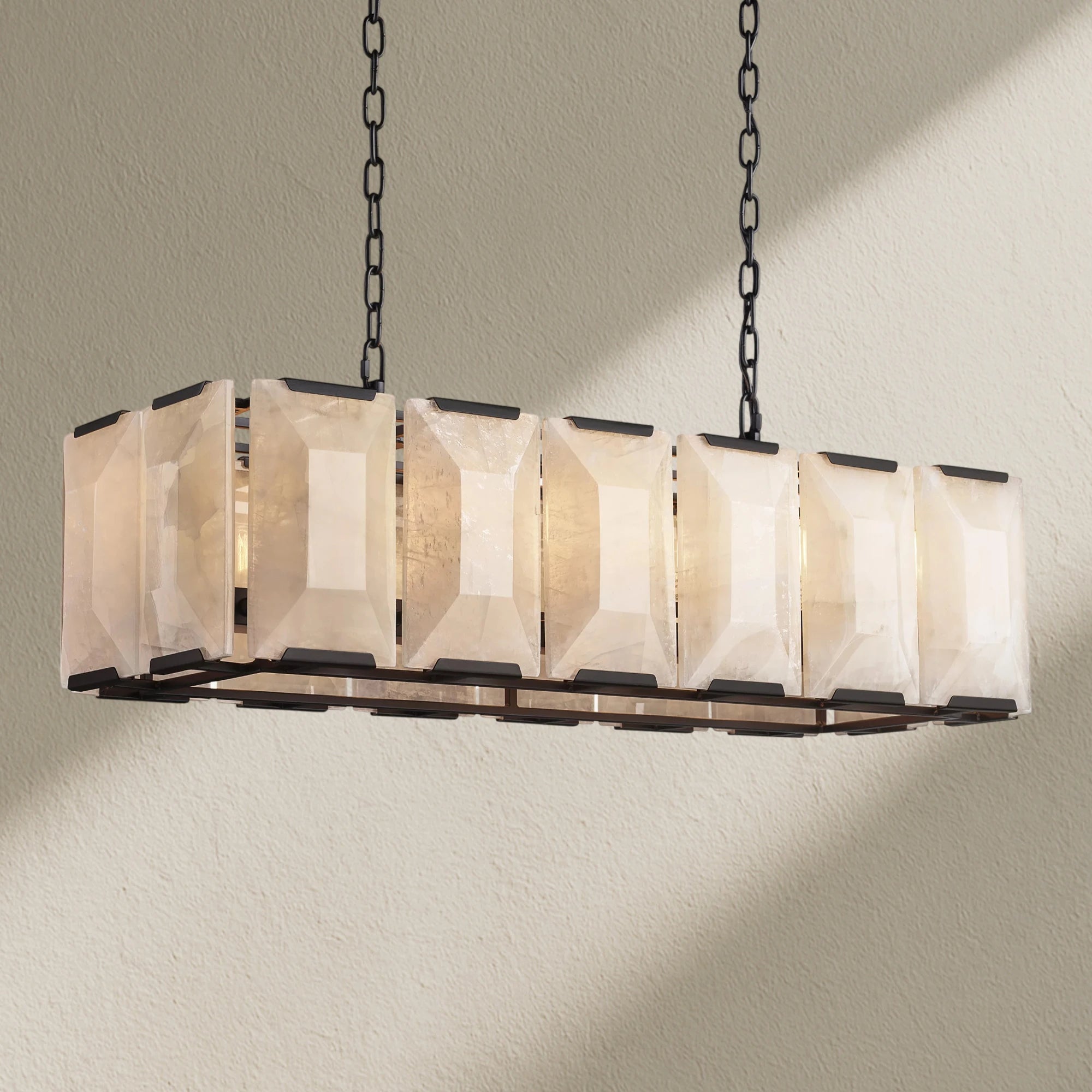 Harfz Calcite Rectangular Chandelier 42"