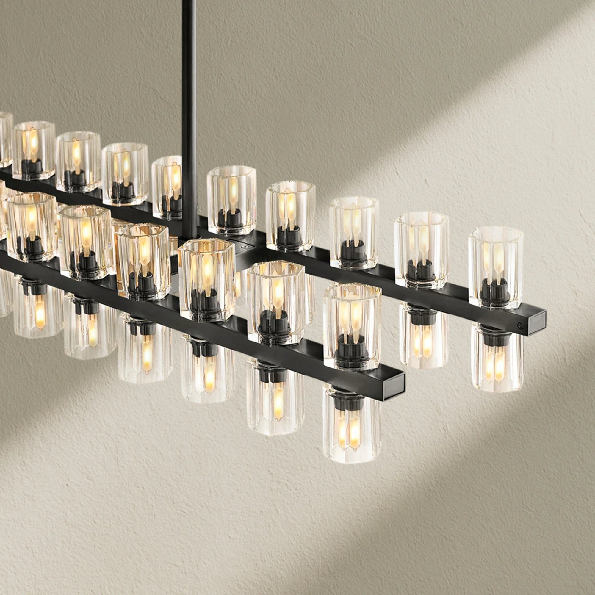 Arcfz Crystal Rectangular Chandelier 54"