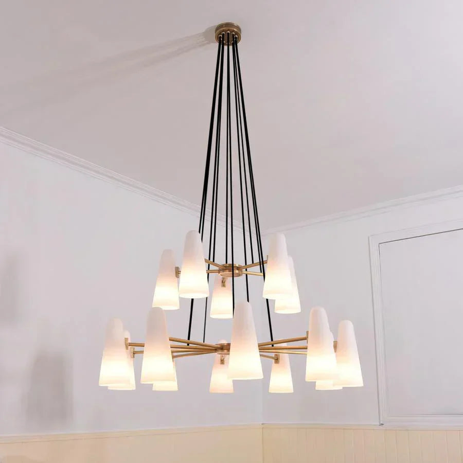 2-Tier White Porcelain Round Chandelier-