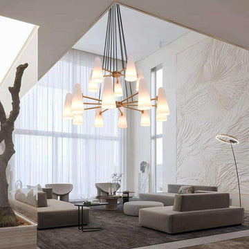 2-Tier White Porcelain Round Chandelier-