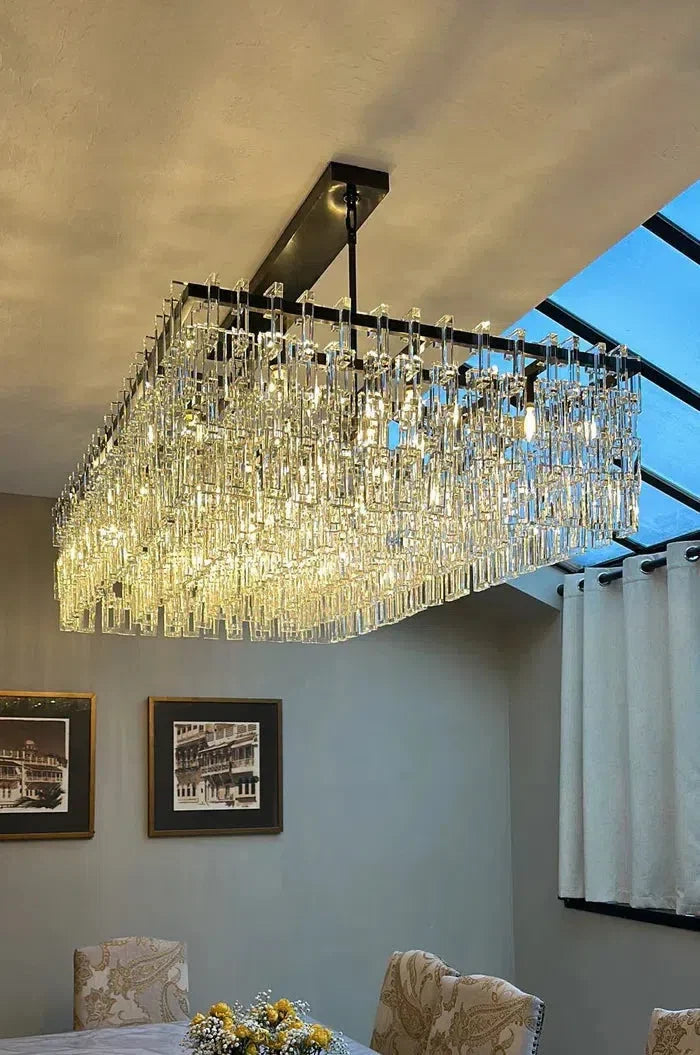 Marigan Modern Rectangular Crystal Chandelier 60"