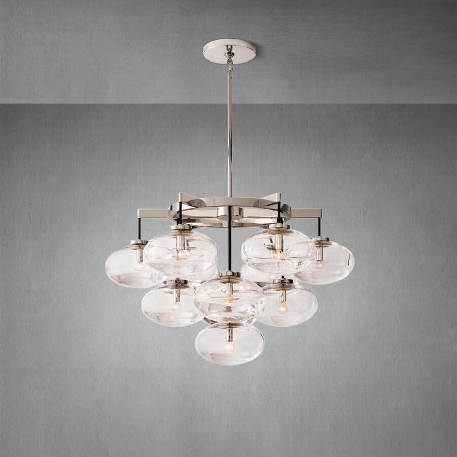 Cabfz Clear Glass Round Chandelier 36"