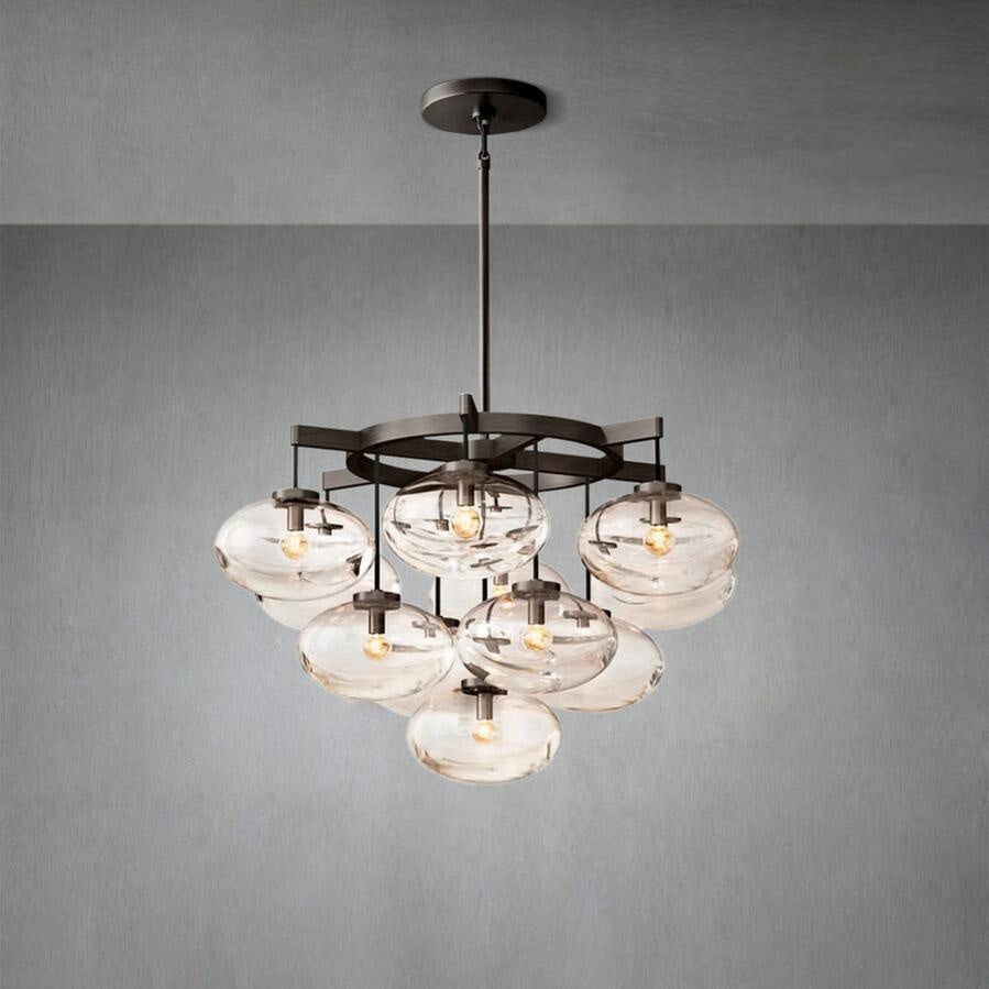 Cabfz Clear Glass Round Chandelier 36"