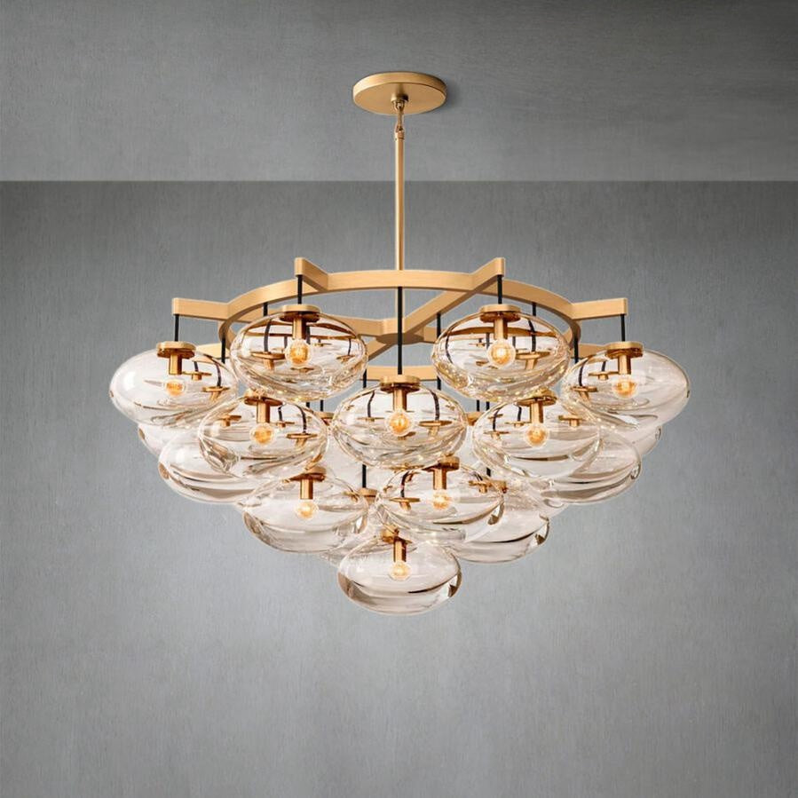 Cabfz Clear Glass Round Chandelier 48"