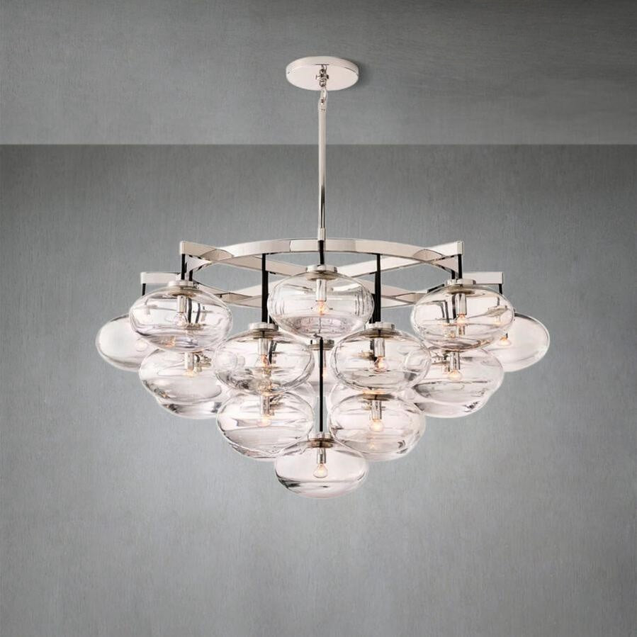Cabfz Clear Glass Round Chandelier 48"