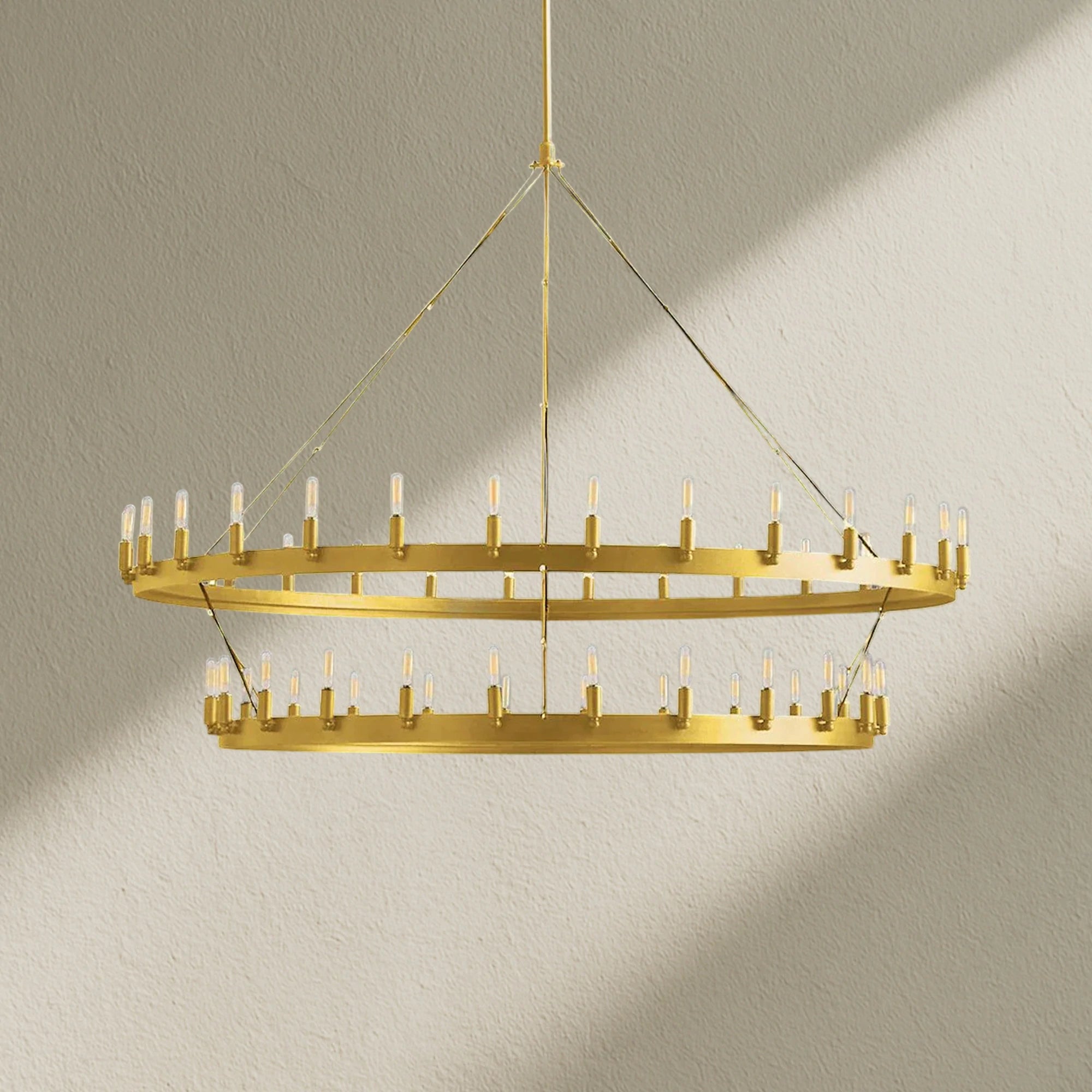 camafz Vintage Filament 2-Tier Round Chandelier 63''